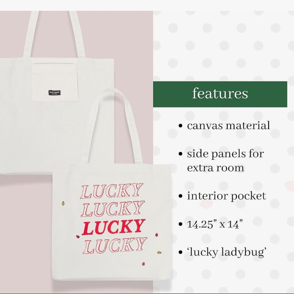 🆕 Kate Spade Lucky Ladybug Tote - Picture 3 of 14